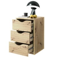 Nachtkommode >Luki< in Artisan Eiche Nachbildung - 40x64x42cm (BxHxT)