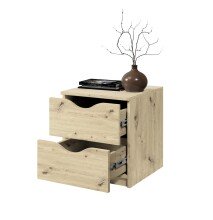 Nachtkommode >Luki< in Artisan Eiche Nachbildung - 40x45x42cm (BxHxT)