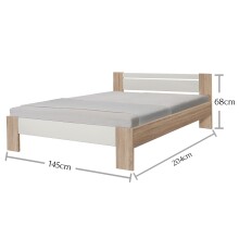 Futonbett >Vega< in Eiche Sonoma - 145x35-71x204cm (BxHxT)