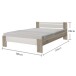 Futonbett >Vega< in Eiche San Remo Nachbildung / Weiß - 145x35-71x204cm (BxHxT)