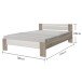 Futonbett >Vega< in Eiche San Remo Nachbildung / Weiß - 145x35-71x204cm (BxHxT)