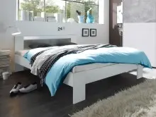 Futonbett >Vega< in Beton Nachbildung / Weiß...