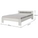 Futonbett >Vega< in Beton Nachbildung / Weiß - 145x35-71x204cm (BxHxT)