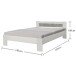 Futonbett >Vega< in Beton Nachbildung / Weiß - 145x35-71x204cm (BxHxT)