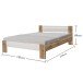 Bett >Vega< in Wildeiche Nachbildung / Weiß - 145x35-71x204cm (BxHxT)