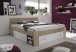 Stauraumbett >Robina< in Eiche Sonoma Nachbildung / Weiß - 145x86x204cm (BxHxT)