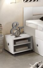 Stauraumbett >Robina< in Weiß - 145x86x204cm (BxHxT)