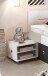 Stauraumbett >Robina< in Weiß / Graphit - 145x86x204cm (BxHxT)