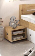 Stauraumbett >Robina< in Artisan Eiche Nachbildung / Weiß - 145x86x204cm (BxHxT)