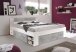 Stauraumbett >Robina< in Beton Nachbildung / Weiß - 185x86x204cm (BxHxT)
