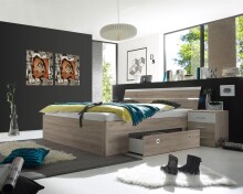 Bettanlage >Isobel< in San Remo Nachbildung / Weiß - 185x97x216cm (BxHxT)