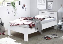 Futonbett >Saturn< in Weiß - 95x76x204cm (BxHxT)
