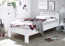 Futonbett >Saturn< in Weiß - 95x76x204cm (BxHxT)