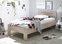 Futonbett >Saturn< in Eiche Sonoma Nachbildug - 95x76x204cm (BxHxT)