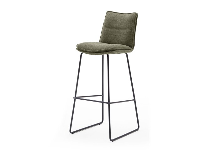 Barhocker >HAMPTON< (2er Set) in olive aus Polyester, Metall - 45x110x54 (BxHxT)