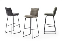 Barhocker >HAMPTON< (2er Set) in olive aus Polyester, Metall - 45x110x54 (BxHxT)
