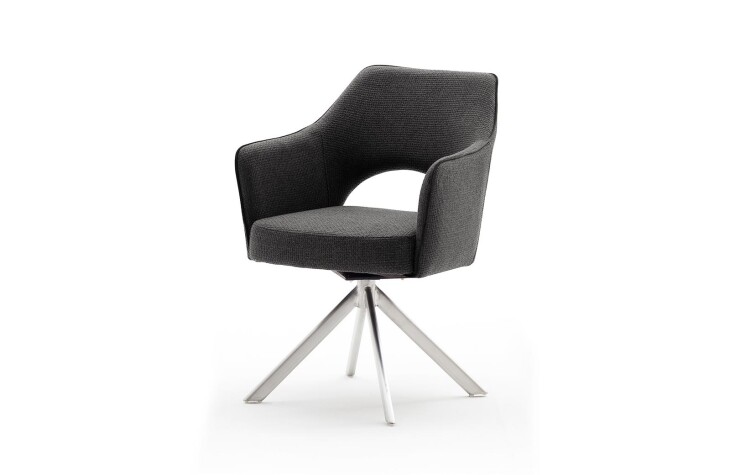 Polsterstuhl >TONALA< (2er Set) in Anthrazit - 64x85x61 (BxHxT)