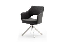 Polsterstuhl >TONALA< (2er Set) in Anthrazit -...