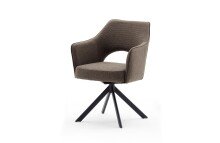 Polsterstuhl >TONALA< (2er Set) in Cappuccino -...