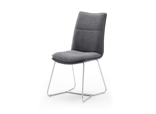 Polsterstuhl >HAMPTON< (2er Set) in Anthrazit - 48x94x65 (BxHxT)