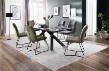 Polsterstuhl >HAMPTON< (2er Set) in Cappuccino - 48x94x65 (BxHxT)