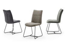 Polsterstuhl >HAMPTON< (2er Set) in Cappuccino - 48x94x65 (BxHxT)