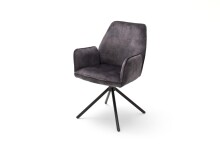 Polsterstuhl >OTTAWA< (2er Set) in Anthrazit - 60x89x64 (BxHxT)