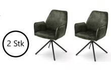Polsterstuhl >OTTAWA< (2er Set) in olive - 60x89x64...