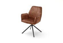 Polsterstuhl >OTTAWA< (2er Set) in rostbraun - 60x89x64 (BxHxT)