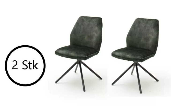 Polsterstuhl >OTTAWA< (2er Set) in olive - 52x89x64 (BxHxT)