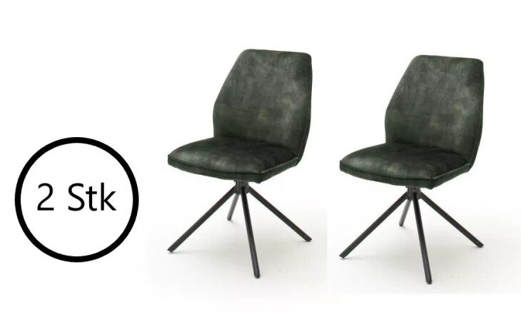 Polsterstuhl >OTTAWA< (2er Set) in olive - 52x89x64 (BxHxT)