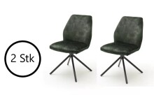 Polsterstuhl >OTTAWA< (2er Set) in olive - 52x89x64...