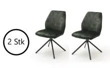 Polsterstuhl >OTTAWA< (2er Set) in olive - 52x89x64...