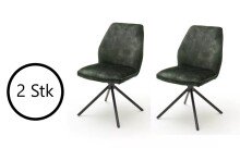 Polsterstuhl >OTTAWA< (2er Set) in olive - 52x89x64...