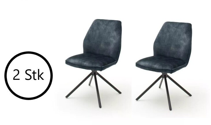 Polsterstuhl >OTTAWA< (2er Set) in petrol - 52x89x64 (BxHxT)