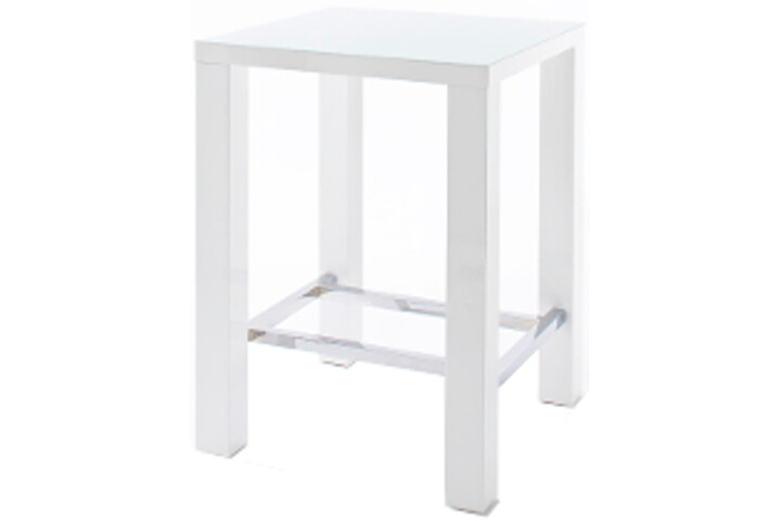 Bartisch >JAM< in weiß Hochglanz lackiert aus MDF - 80x107x80cm (BxHxT)