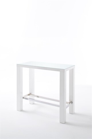 Bartisch >JAM< in weiß Hochglanz lackiert aus MDF - 120x107x60cm (BxHxT)