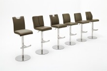 Barhocker >Bar.do< in Cappuccino aus Polyurethan, Metall - 42x91x50cm (BxHxT)