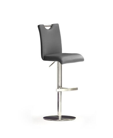Barhocker >Bar.do< in grau aus Polyurethan, Metall - 42x91x50cm (BxHxT)