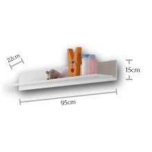 Regal >Christian< in Weiß - 95x15x22cm (BxHxT)