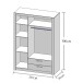 Kleiderschrank >Timo< in Beton Nachbildung / Weiß - 137x195,5x45cm (BxHxT)