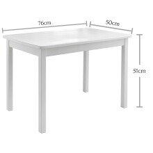 Kindertisch >Felix< in Weiß aus Massivholz - 76x51x50cm (BxHxT)