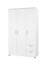 Kleiderschrank >Christian< in Weiß - 115x191x55cm (BxHxT)