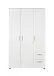Kleiderschrank >Christian< in Weiß - 115x191x55cm (BxHxT)
