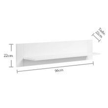 Wandboard >Paula< in Weiß - 96x22x22cm (BxHxT)