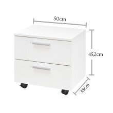 Rollcontainer >Christian< in Weiß - 50x45,2x38cm (BxHxT)