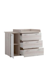 Wickelkommode >Cristiano< in Aurum Nachbildung / Weiß - 130,9x92-102x79 (BxHxT)