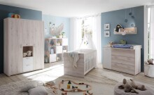 Wickelkommode >Cristiano< in Aurum Nachbildung / Weiß - 130,9x92-102x79 (BxHxT)