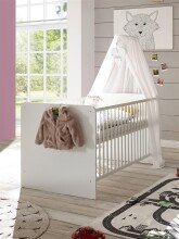 Babybett >Paula< in Weiß - 144x80,5x81,7cm...