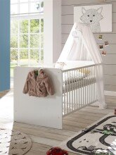 Babybett >Paula< in Weiß - 144x80,5x81,7cm...